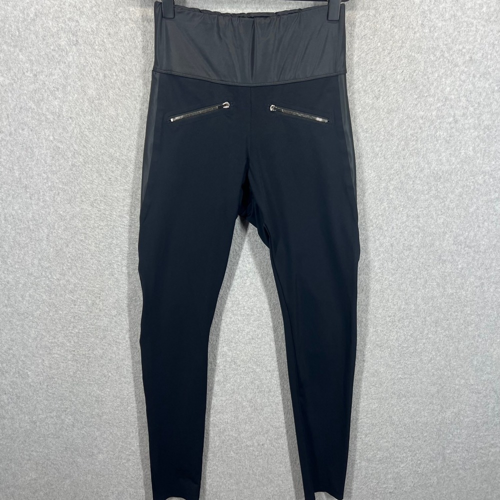 ADAY Throw It Higher Leggings Women Size S Black High Waisted Zipper Pockets EUC